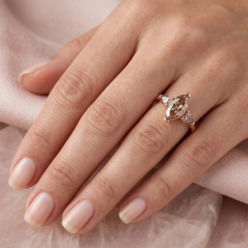 Diamante Deserto Diamante Anello Trilogy 1,5 carati – Oro Rosa