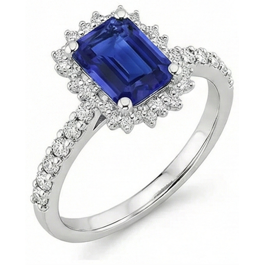 Diamante E Zaffiri Anello Di Fidanzamento