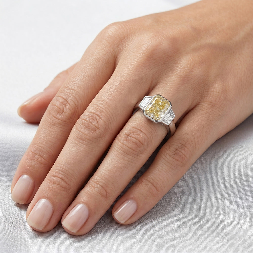 Diamante Giallo Canarino Purezza VVS Anello Statement 3,25