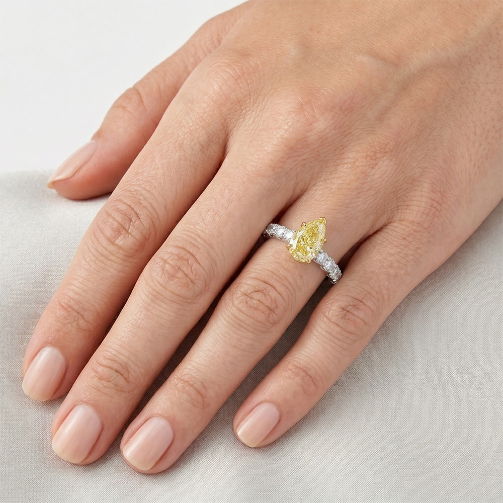 Diamante Giallo Fancy Anello Gioielleria – Purezza VVS 1,5