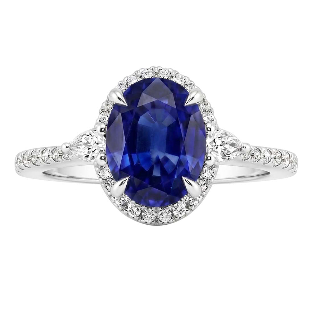 Diamante Naturale Autentico ( non creato in laboratorio ) E Zaffiri Anello