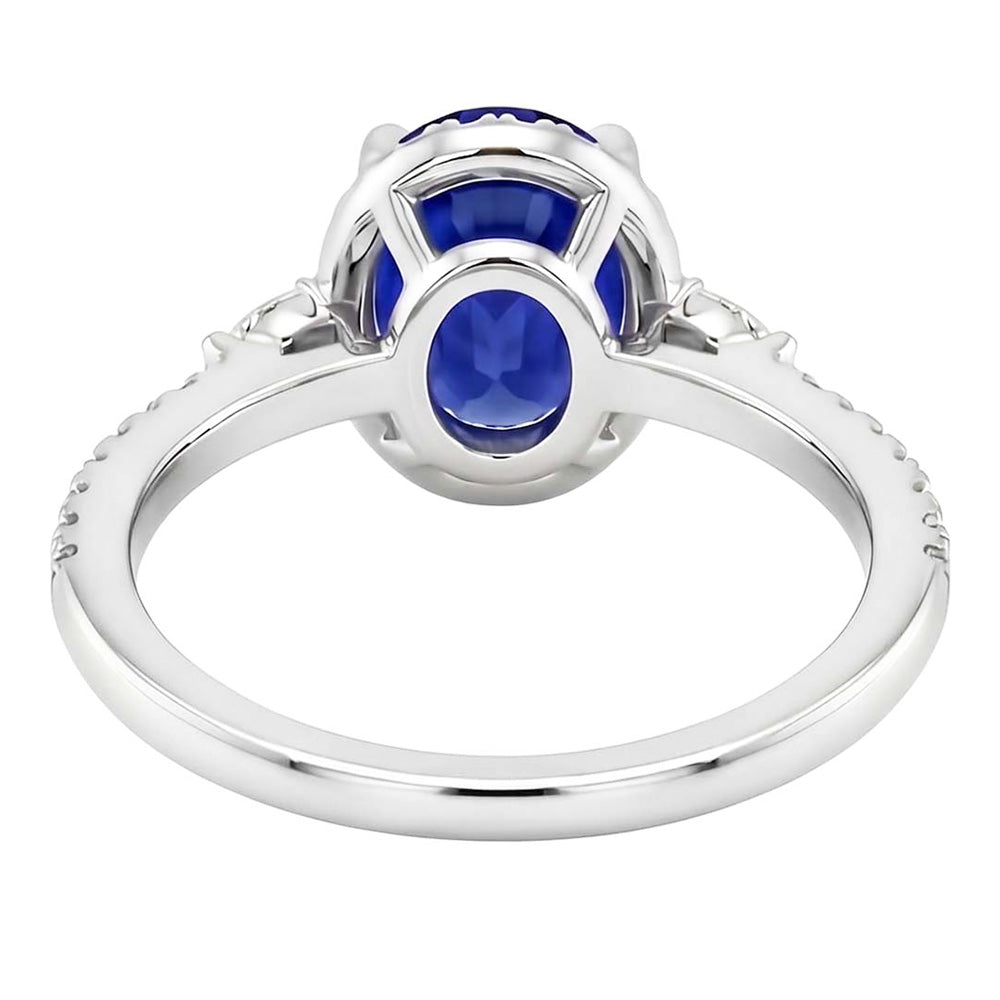 Diamante Naturale Autentico ( non creato in laboratorio ) E Zaffiri Anello