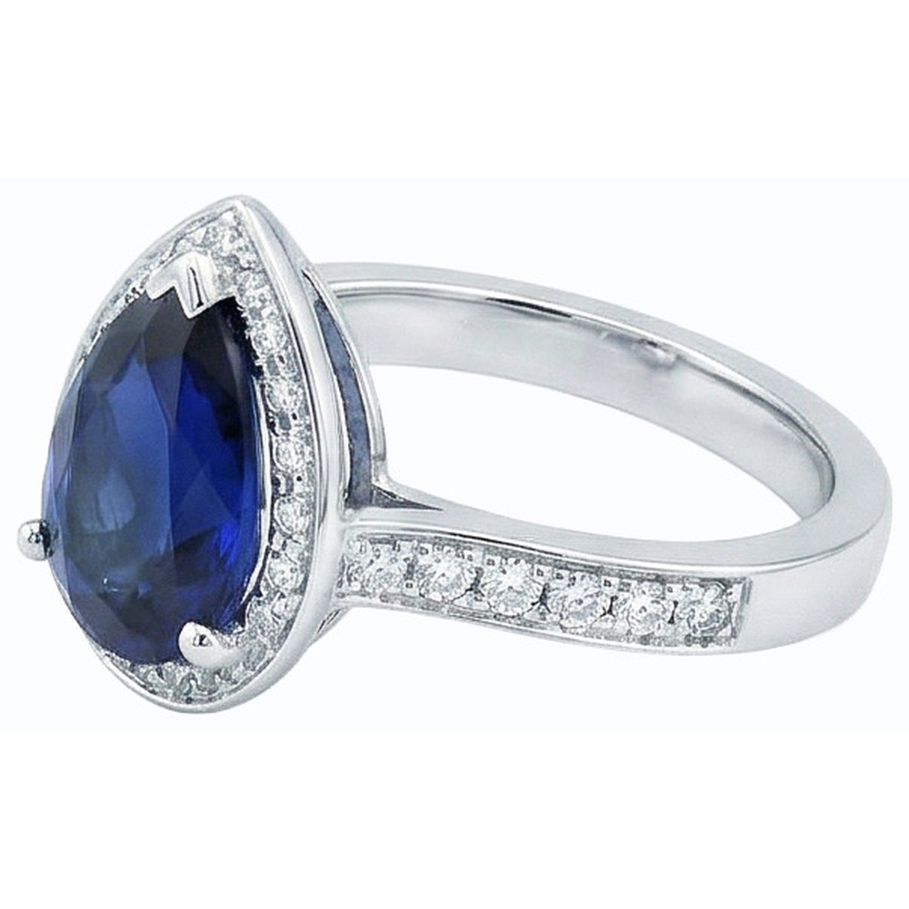 vero round diamante 4carati anello su bianco
