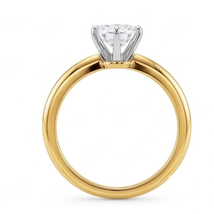 Diamante Naturale Autentico ( non creato in laboratorio ) Rotondo 3.52 ct. Anello Solitario Gioielli Bicolore