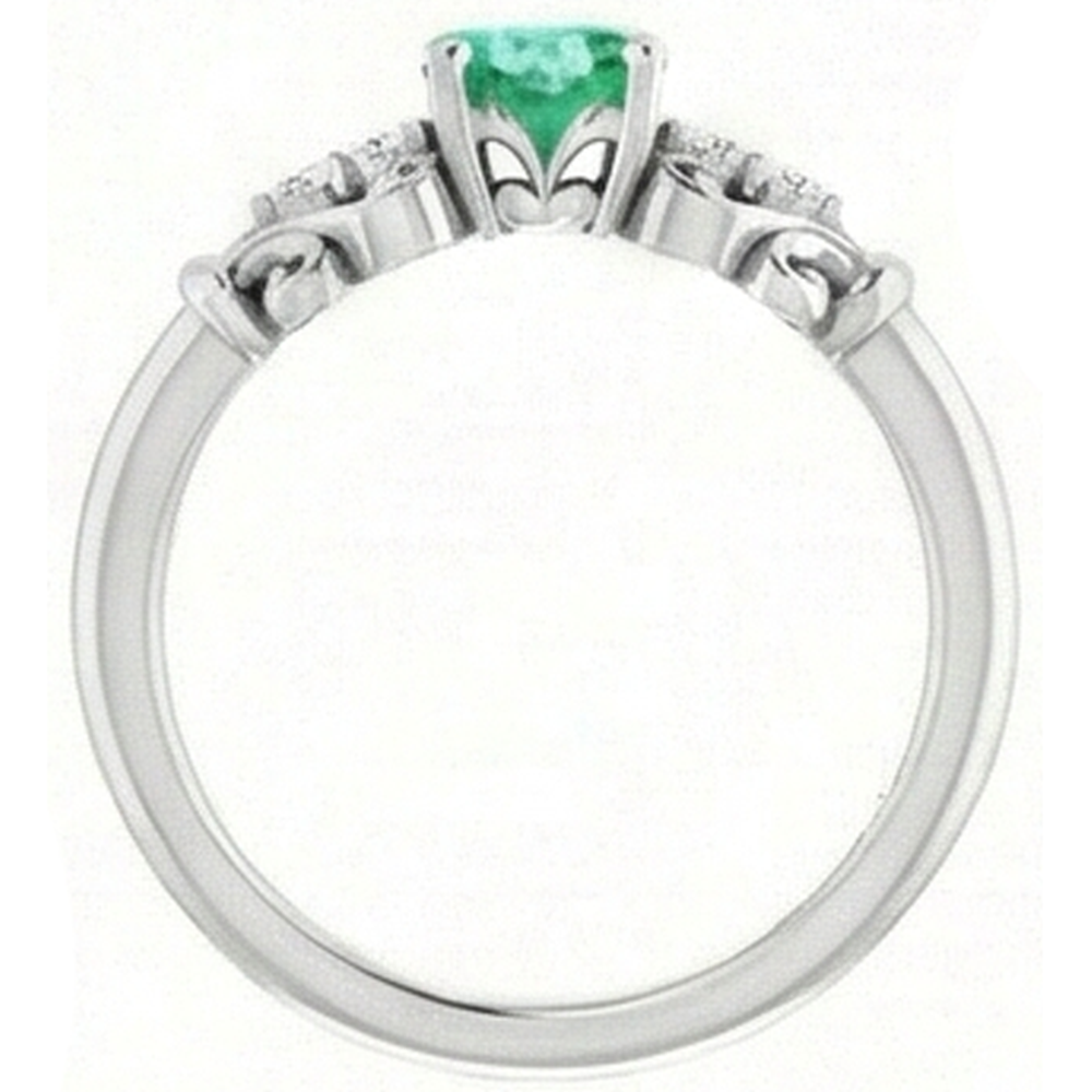 Diamante Naturale Autentico ( non creato in laboratorio ) rotondo verde smeraldo anello 1.40 carati oro bianco 14k gioielli