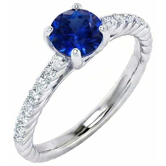 Diamanti Naturali Autentici ( non creati in laboratorio ) Zaffiro Anello