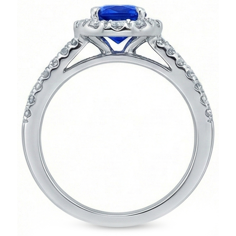 vero round diamante 3.50carati anello vista di profilo