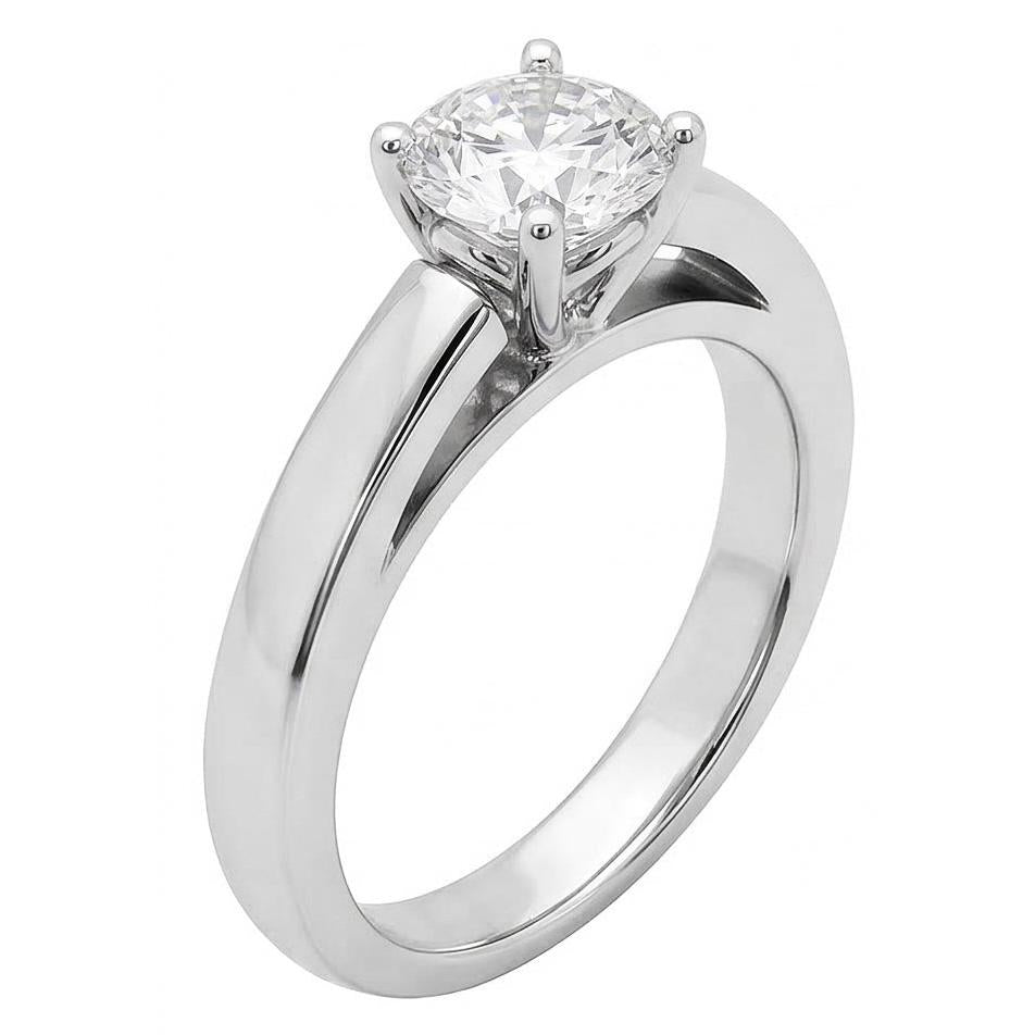 vero round diamante 1.01carati anello angolo laterale