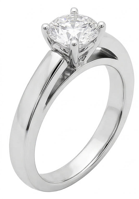 Diamond Women Solitaire Anello di fidanzamento 1.01 Ct. Oro bianco