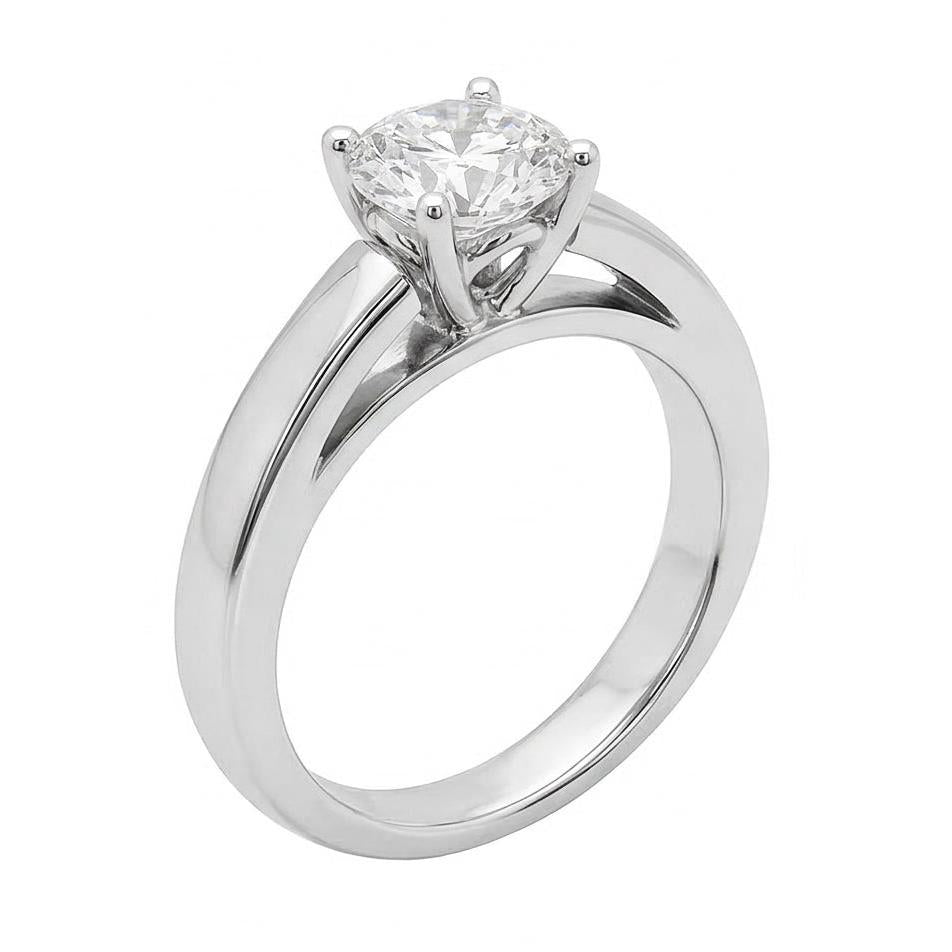 vero round diamante 1.01carati anello vista dall'alto