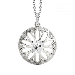 Antico Collana Pendente – Diamante Fine 1 carati Oro 14 Carati
