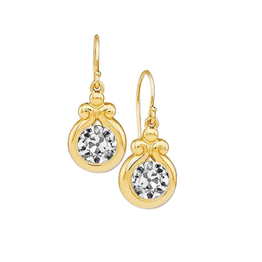 Orecchini a Lobo Oro Giallo 14K con Diamante – vista principale