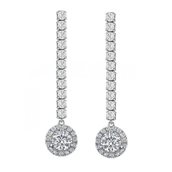 Orecchini Oro Bianco 14K con Diamante Fine – vista principale
