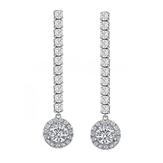 Orecchini Oro Bianco 14K con Diamante Fine – vista principale