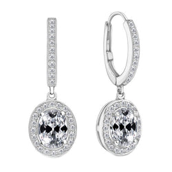 Diamante Fine Orecchini Pendenti 2 carati F/VS1 – Oro Bianco 14K