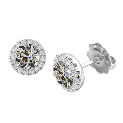 Diamante Cuscino Antico Orecchini Pendenti – 1 carati in Oro
