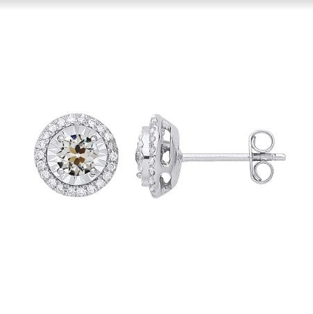 Brillante Orecchini 4 carati Oro Bianco 14K – vista principale