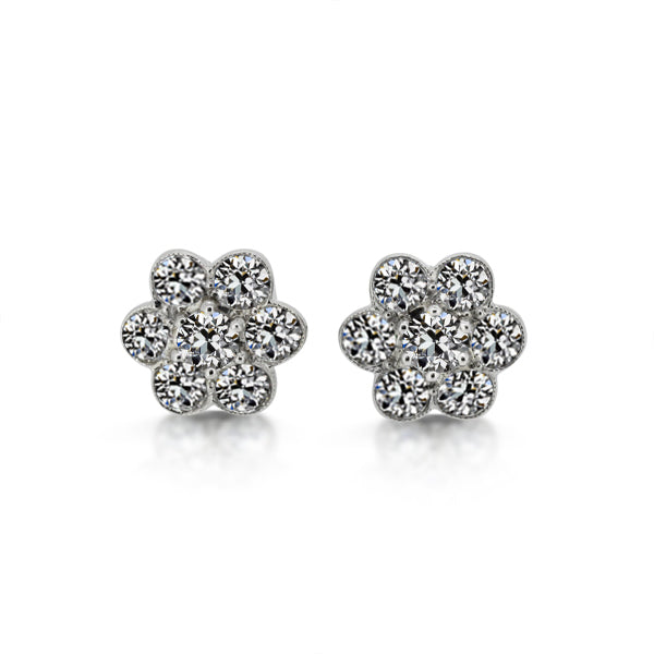 Diamante Cuscino Antico Orecchini in Oro Bianco 14K – vista principale