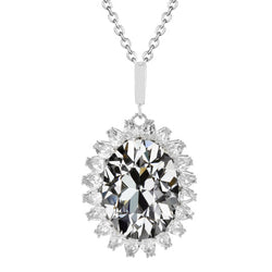 Diamante Fine Collana Pendente 4 carati – Oro Bianco 14K