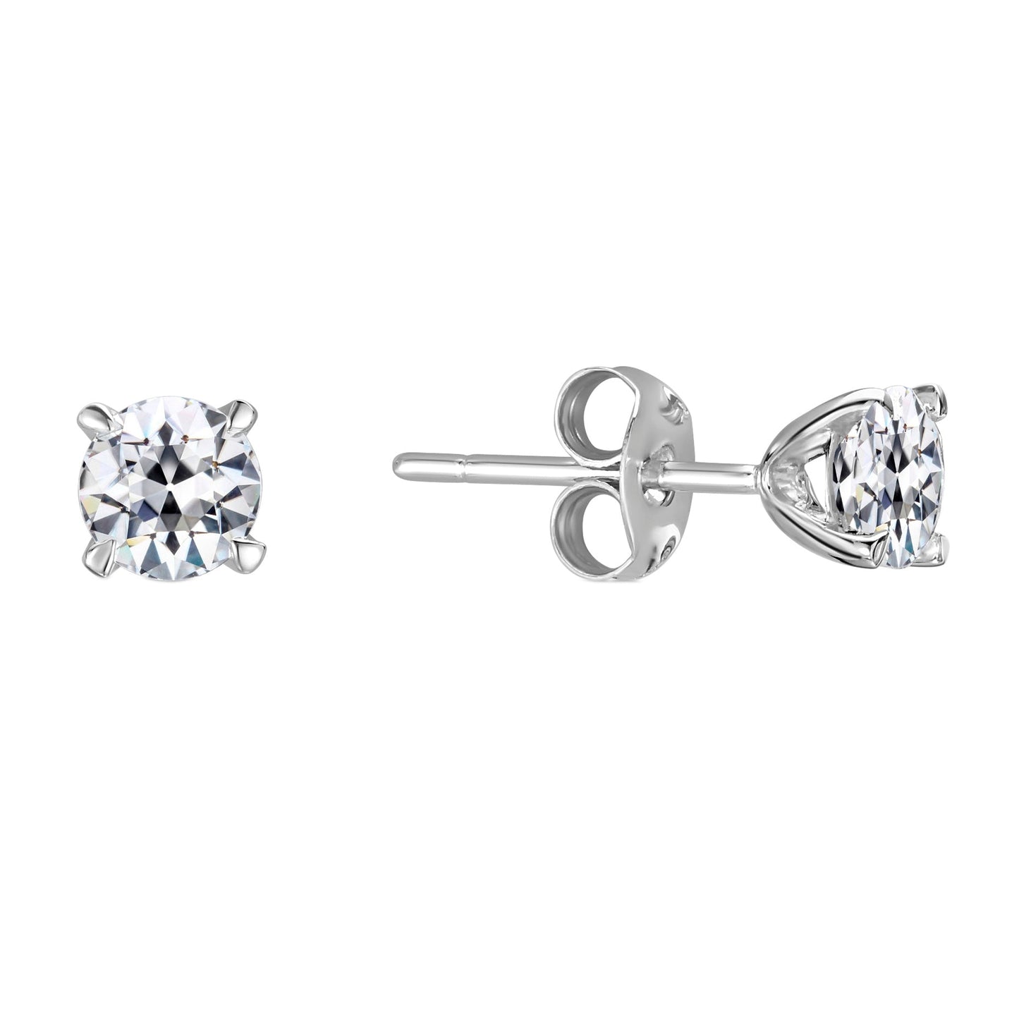 Orecchini Oro 14 Carati Bianco con Diamante – vista principale