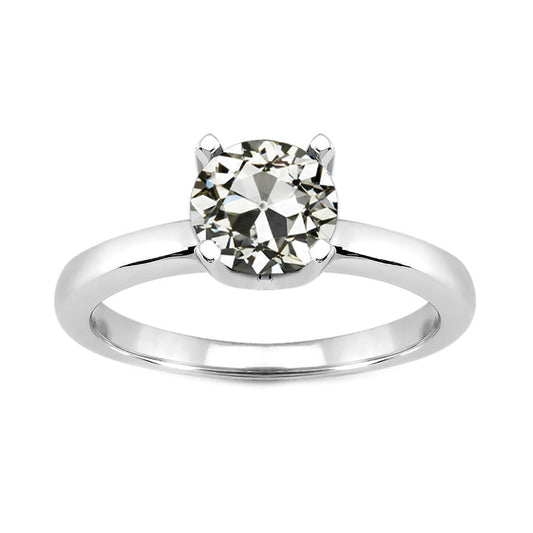 Diamante Fine Anello Solitario 2-carati Oro Bianco 14K – vista principale