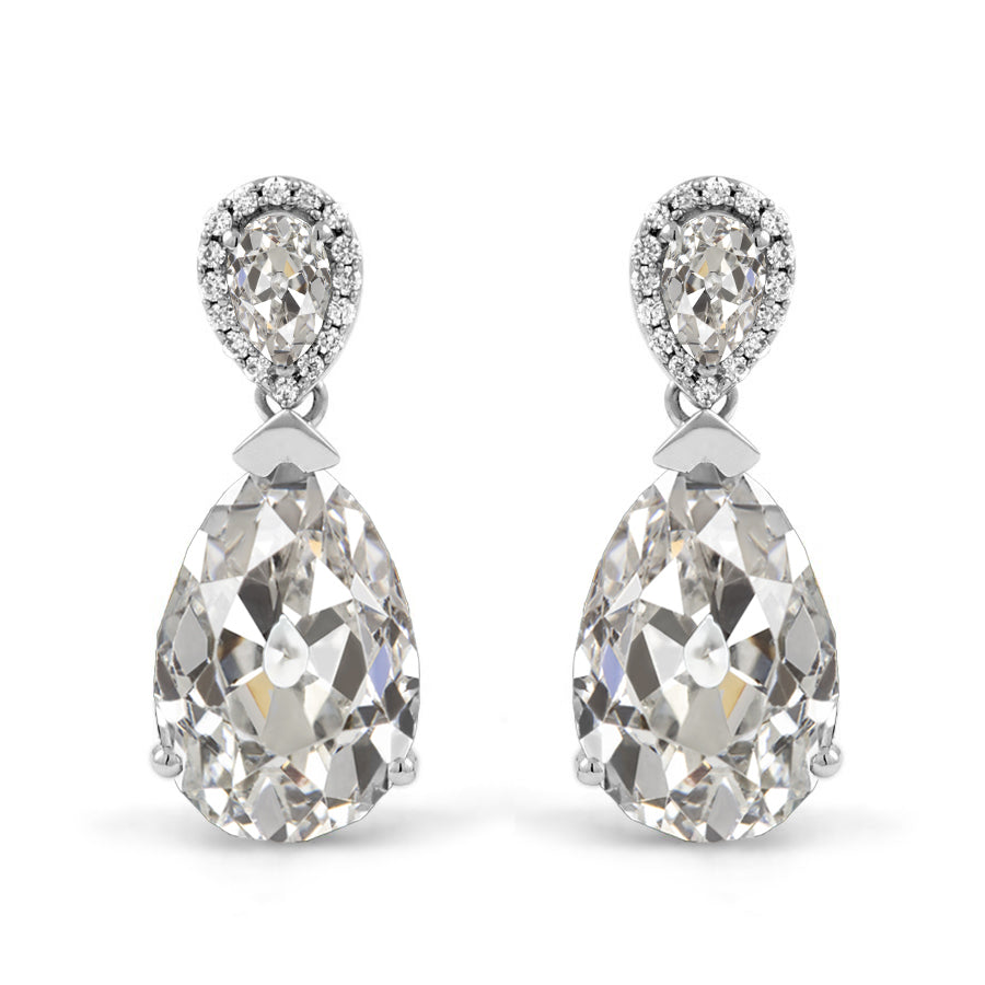 Diamante Orecchini 3-carati Oro Bianco 14K – vista principale