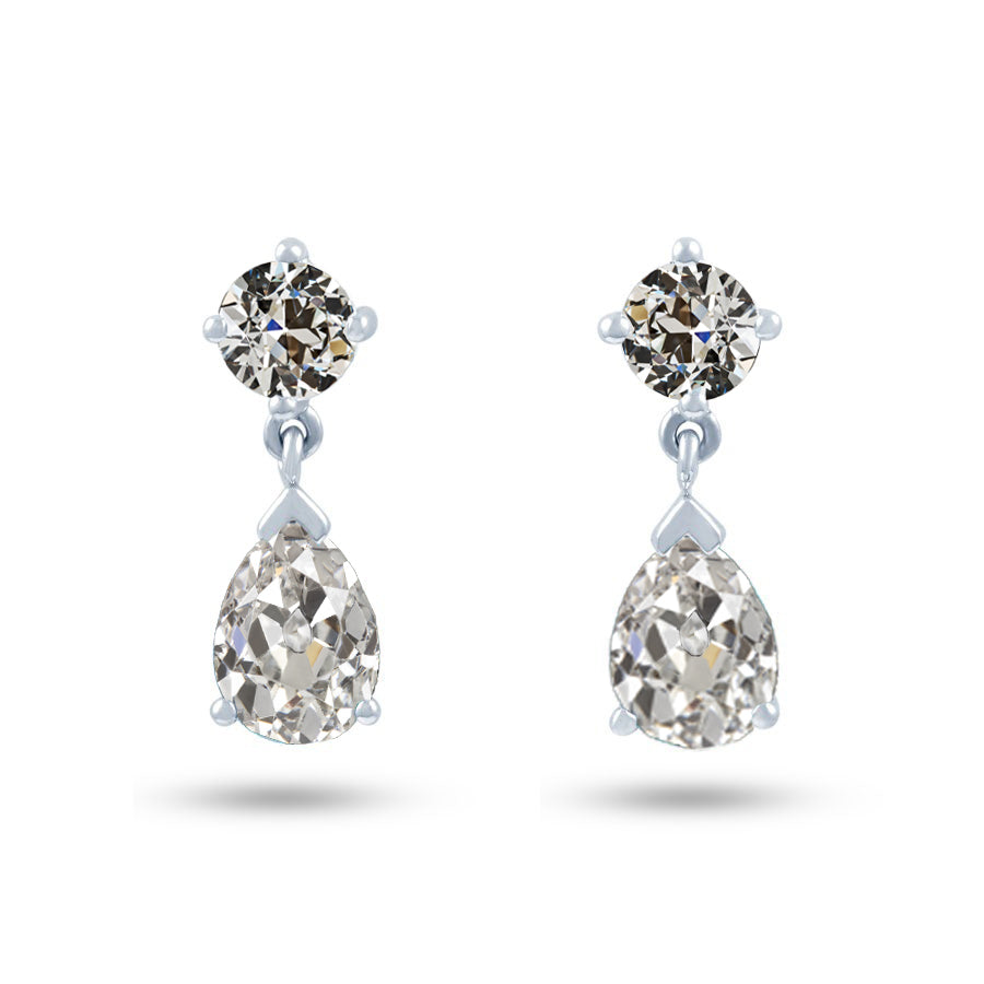 Orecchini a Lobo Oro Bianco 14K con Diamante Fine – vista principale