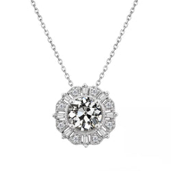 Oro 14 Carati Bianco Diamante Pendente a Goccia – 1,50-carati