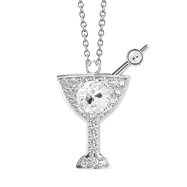 Brillante Pendente a Goccia 2,50 carati Oro Bianco 14K – vista principale