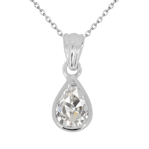 Diamante Fine Collana Pendente 2-carati Oro Bianco 14K – vista principale