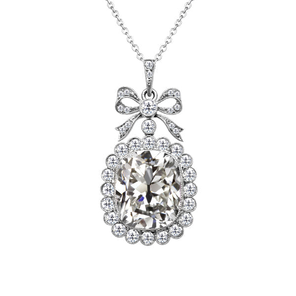Diamante Fine Pendente a Goccia 3,50-carati Oro 14 Carati Bianco – vista principale