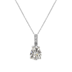 Diamante Pendente a Goccia – Oro Bianco 14K 2 carati