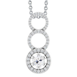 Pendente a Goccia Oro 14 Carati Bianco – Brillante Cuscino