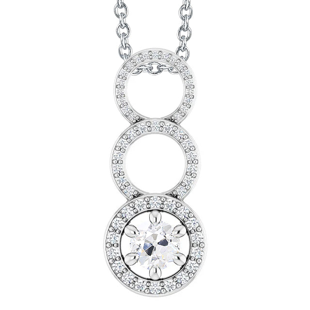 Brillante Pendente a Goccia 1-carati Oro 14 Carati Bianco – vista principale