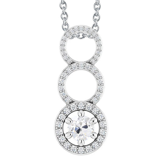 Brillante Pendente a Goccia 1-carati Oro 14 Carati Bianco – vista principale