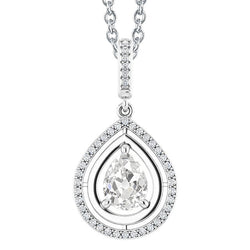 Diamante Pendente – Oro Bianco 14K 3 carati