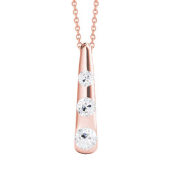 Oro 14 Carati Rosa Diamante Pendente – 1-carati Taglio Old Mine