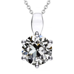 Collana Pendente Oro Bianco 14K con Diamante Fine – 3,50 carati