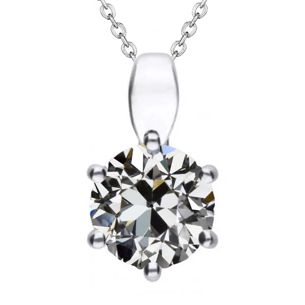 Diamante Fine Collana Pendente 3,50-carati Oro Bianco 14K – vista principale
