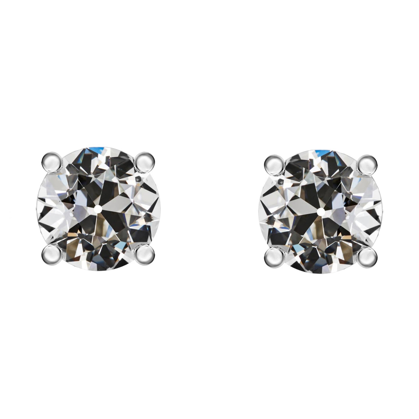 Cuscino Antico Diamante Fine anello in Oro Bianco 14K – vista principale