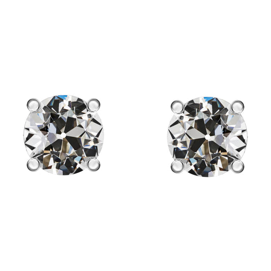 Cuscino Antico Diamante Fine anello in Oro Bianco 14K – vista principale