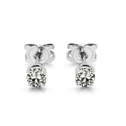 Di lusso Old European Diamante Orecchini – 1 carati Oro Bianco