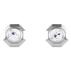 Oro 14 Carati Bianco Diamante Fine Orecchini Pendenti – 1-carati
