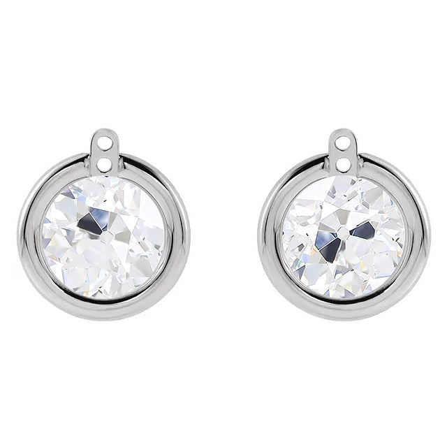 Cuscino Antico Diamante anello in Oro 14 Carati Bianco – vista principale