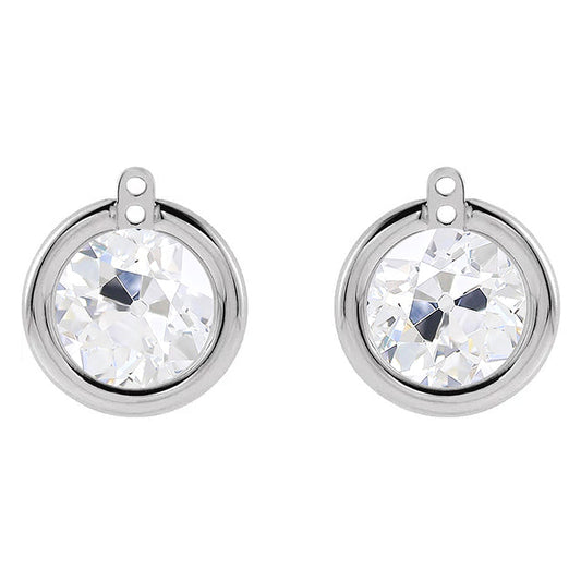 Cuscino Antico Diamante anello in Oro 14 Carati Bianco – vista principale