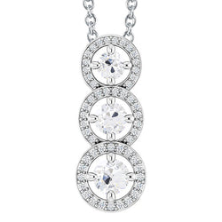 Oro Bianco 14K Diamante Fine Pendente a Goccia – 1-carati