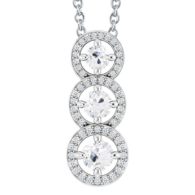 Diamante Fine Pendente a Goccia 1-carati Oro Bianco 14K – vista principale