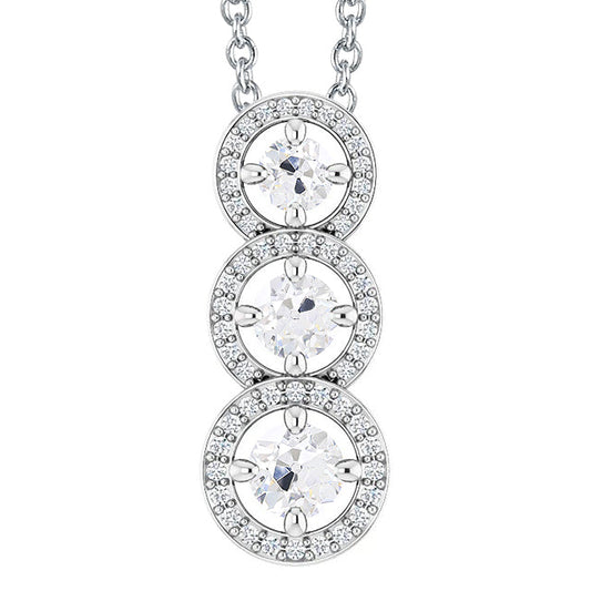 Diamante Fine Pendente a Goccia 1-carati Oro Bianco 14K – vista principale