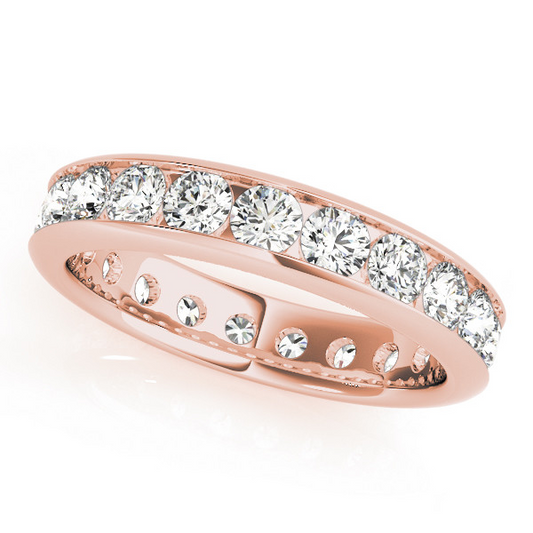 Taglio Brillante Diamante anello in Oro 14 Carati Rosa – vista principale