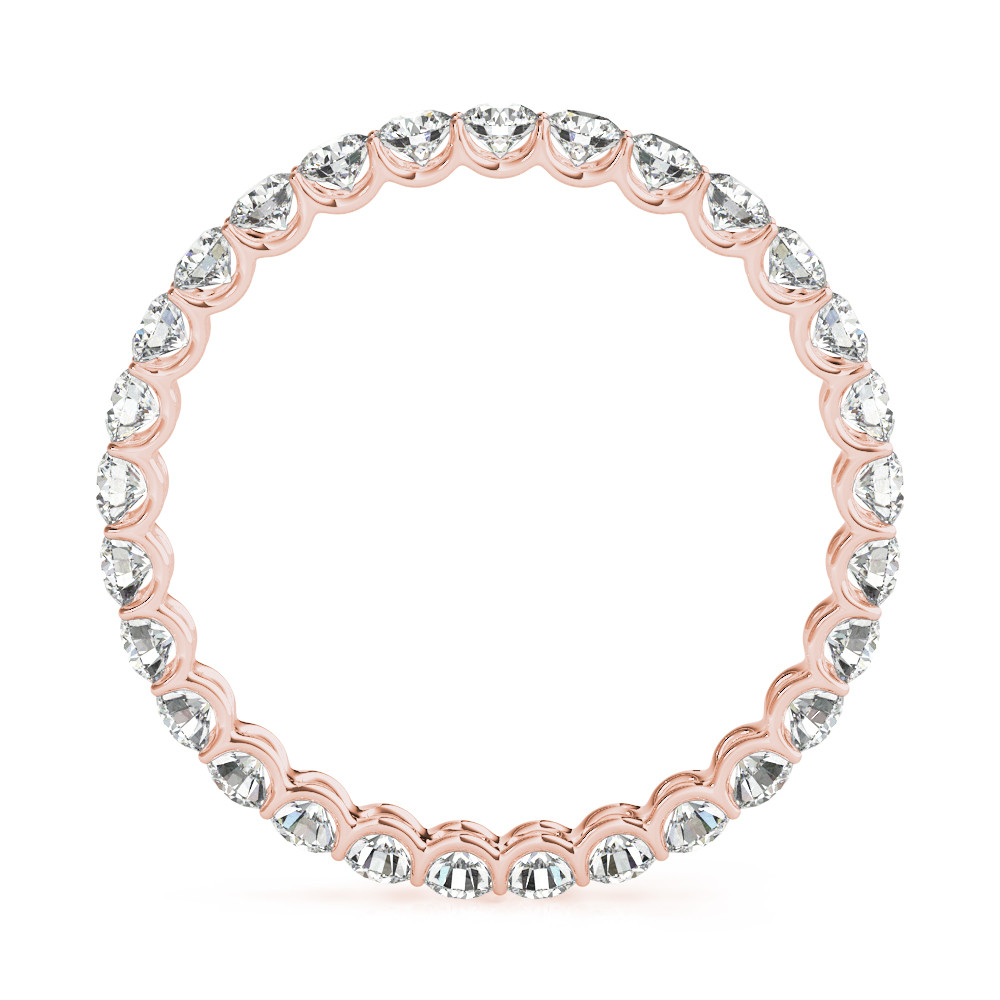 Taglio Brillante Brillante anello in Oro 14 Carati Rosa – vista frontale